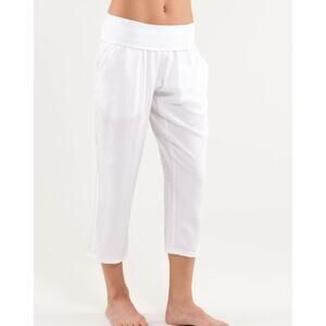 Lululemon power crop pants Womens 8 Gym yoga casual athleisure loungewear comfy